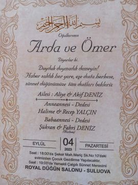 ARDA VE ÖMER SÜNNET OLUYOR  