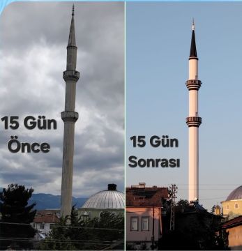 MİNAREMİZİ BOYADIK.